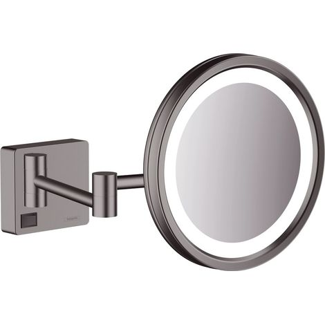 Hansgrohe AddStoris - Wand-Kosmetikspiegel mit LED Leuchte, Chrom schwarz gebürstet 41790340 (1/3)