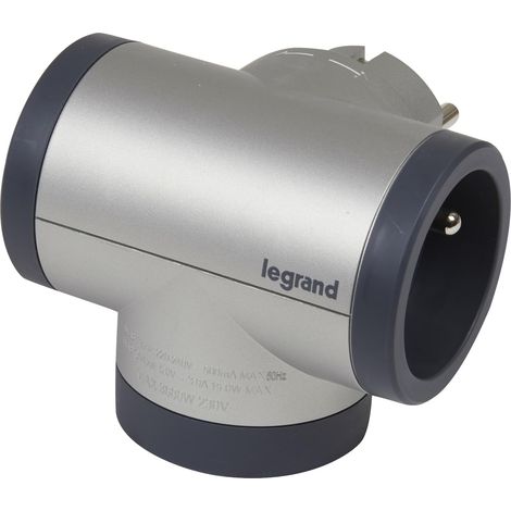 Legrand – Multiprise murale compacte avec 2 prises 2P+T et 1 port USB 3A – Puissance 3680W – Design rotatif pour accès facile (1/7)