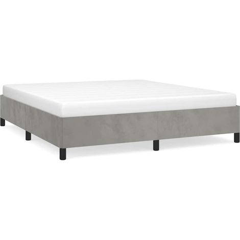 Maison Exclusive - Struttura letto senza Materasso Grigio Chiaro 193x203 cm matrimoniale Velluto (1/5)