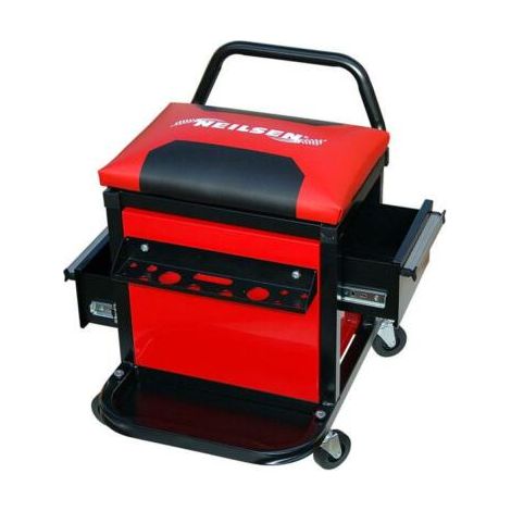 MECHANICS CREEPER STORAGE DRAWERS TOOL BOX TROLLEY SEAT PADDED CAR GARAGE CT4346 (1/3)