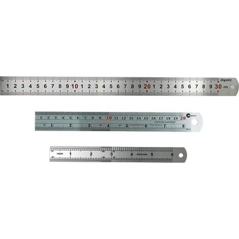 Dapetz ® Stainless Steel Ruler Double Sided Set of 3 Metal Ruler 12" (30cm), 8" (20cm), 6" (15cm) Metric Imperial Dual Marking Rulers DIY Craft Cutting Sewing Carpenters Students Teachers (1/5)