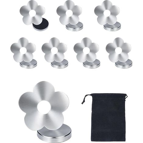 8 pesi per tovaglia da 56 g, pesi magnetici per tovaglia da esterno in acciaio inossidabile con clip magnetica (fiore) (1/5)