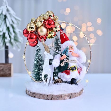 Guirlande De Noël - Couronne En Fer Avec Décor Artificiel - Pour Porte Mur Cheminée Bureau - 24 X 20 Cm - 1 Pièce (1/5)