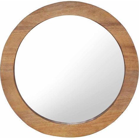 Specchio da Parete 60 cm in Legno di Teak Rotondo vidaXL (1/5)