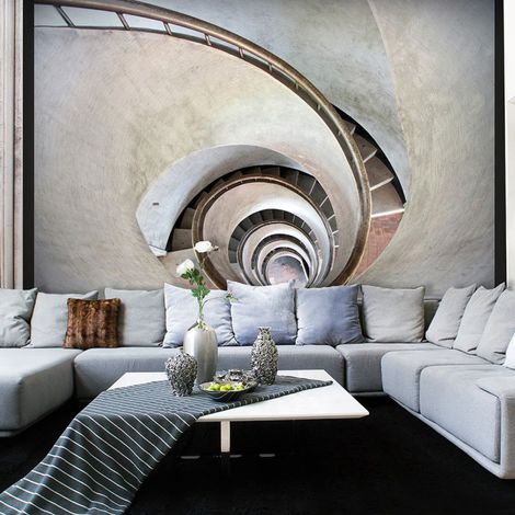 Papier Peint "White Spiral Stairs" 309 x 400 cm (1/2)