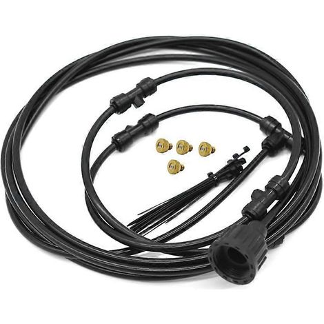 Sprühnebelset für den Außenbereich, 3 Meter (9,8 Fuß) Sprühring für Kühlsysteme, zur Kühlung im Freien (schwarz) (1/5)