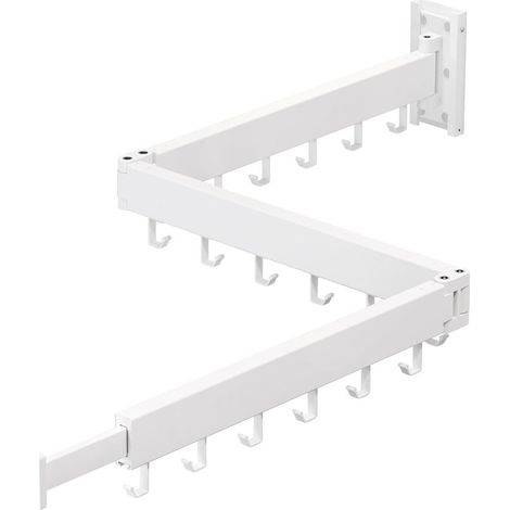 Séchoir à Linge Mural rétractable et Pliable (3 Volets) Blanc (1/5)