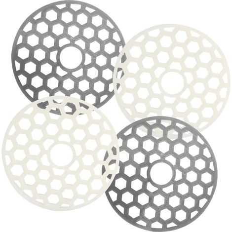 Protection de drain 4 pièces, filtre à cheveux, bouchon de douche, crépine d'évier de cuisine et de salle de bain, gris et blanc (1/4)