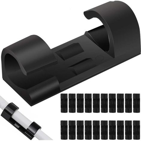 Lot de 20 attaches-câbles autocollantes - Clips de câble-Online Store (1/5)
