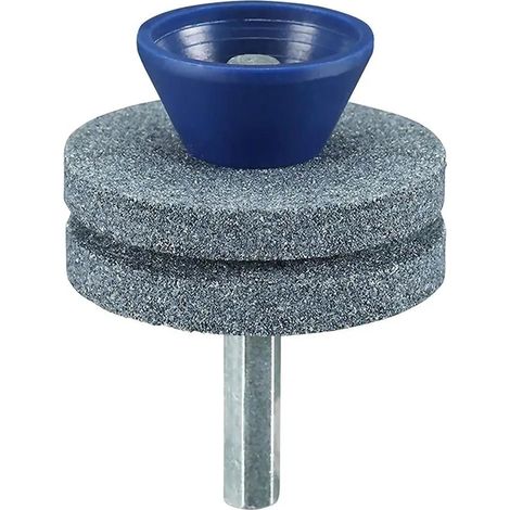 Blauer Doppelplatten-Schärfkopf für Bohrmaschinen, Schärfgeräte, Rasenmäher und Metallschleif-/Poliergeräte (1/5)