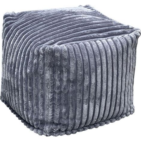 Pouf en velours côtelé gris Casita LIZARD