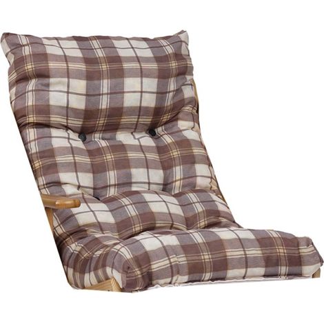 Cuscino per sdraio dondolo poltrona relax imbottito - stile scozzese Marrone
