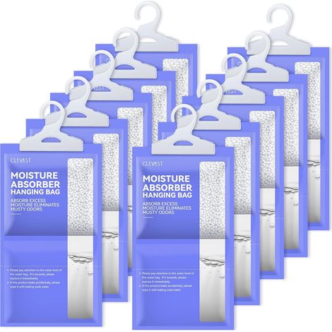 Absorbeur d'Humidité 10 x 230g, Déshumidificateur Suspendu pour Placard, Armoires, Chambres, Salles de Bain (1/5)