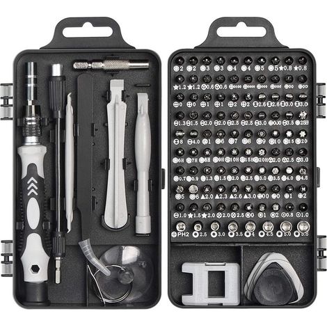 Kit Tournevis de Précision, Faireach Jeu de Tournevis Outils de Réparation Professionnel 115 en 1 Set Tournevis Magnétique Multi-fonction pour Iphone Laptop Mac Montre Jouets Bijoux Lunettes Appareil (1/5)