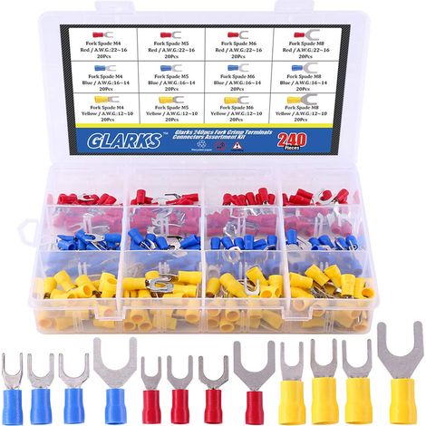 Assortiment de 240 cosses à sertir pour fourche 22-16/16-14/12-10 (1/5)