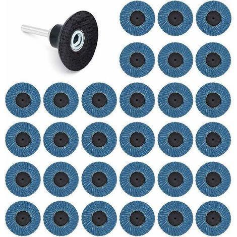 Set of 31 discs abrasives 50mm Matching grit 40/60/80 For grinding stainless steel and aluminum Durability increased (1/5)