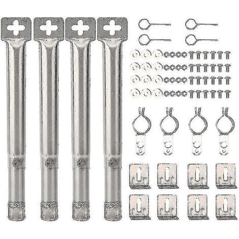 Lot de 4 tubes droits universels réglables en acier inoxydable pour barbecue à gaz. (1/5)