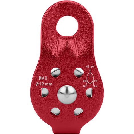 Carrello laterale con mini puleggia fissa da 28 KN/6298 lb per arrampicata su roccia, sollevamento di salvataggio e manutenzione del gancio (1/5)