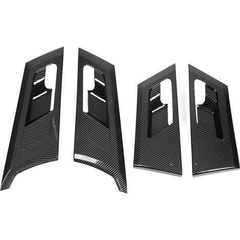 4 pièces cadre de poignée de porte intérieure aspect fibre de carbone protection habillage remplacement pour Mitsubishi Outlander (1/5)