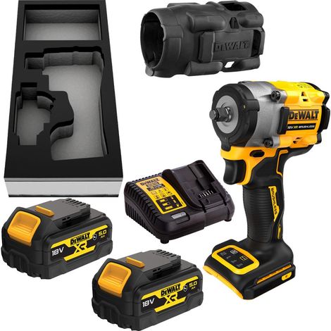 Dewalt – Clé à chocs sans fil 18V 406Nm – 4 vitesses – 2 batteries 5Ah – Moteur sans balais pour précision et contrôle (1/5)