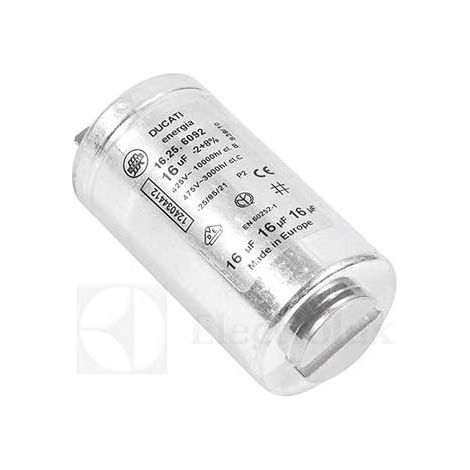 1240344125 Condensateur 16µF d'origine pour sèche linge AEG, ARTHUR MARTIN, ELECTROLUX (1/3)