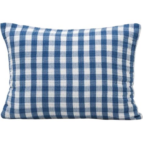 Housse de coussin en Double gaze gaufrée en vichy JEANIE (1/4)