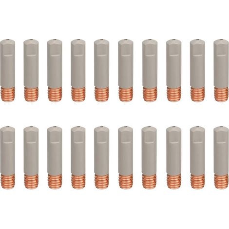 Paquete de 20 puntas para pistola de soldadura MIG, de 0,8 mm (0,030") de diámetro, con revestimiento antiadherente para un mejor rendimiento. (1/2)