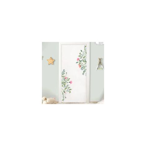 Autocollants Muraux de Plantes,Sticker Mural Fleur Feuille Verte,Stickers Muraux Feuilles Tropicales,Grand Stickers Muraux,Autocollant Mural Plantes Décoration Murale Chambre Salon Bureau-Crezuo