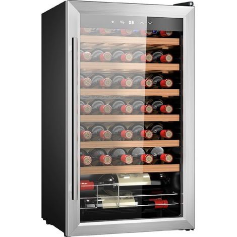 Cecotec – Cave à vin de service inox 34 bouteilles – Système de refroidissement par compresseur – Température réglable 5-18°C – Éclairage intérieur LED (1/5)