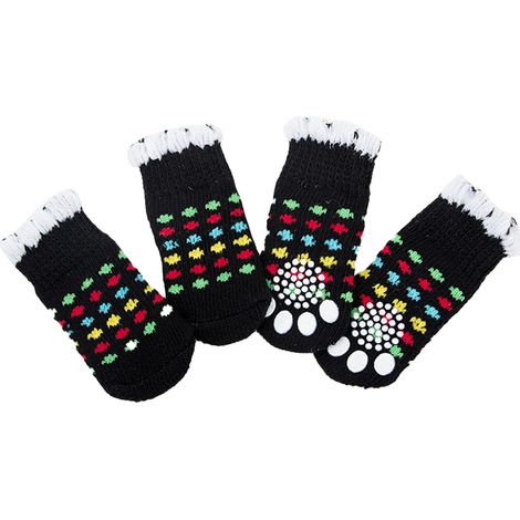 Chaussettes antidérapantes pour chien, protection des pattes blessées, confort optimal à la maison. (1/4)