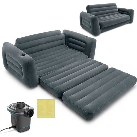 Sofa 2in1 samtmatratze intex pumpe 66552 66640 (1/3)