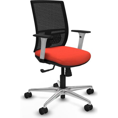 Chaise de bureau piqueras y crespo Yunquera velours noir aluminium (1/2)