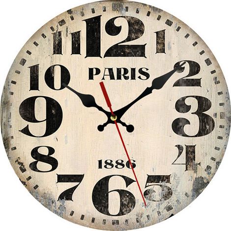 Horloge murale CQ1001-7 Style européen Créatif Bois Salon (1/4)