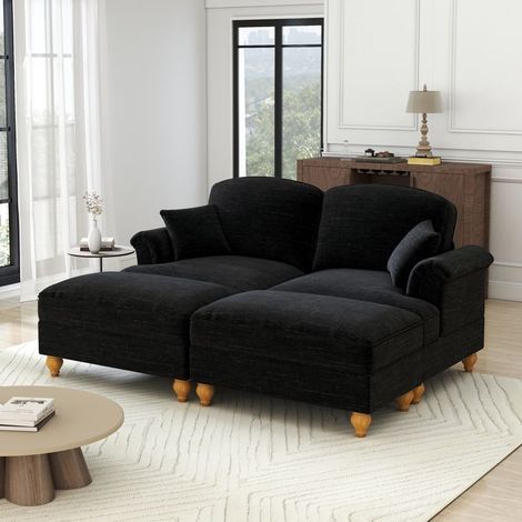 Canapé - Cloud - Modulable - Chenille noir - Couchage quotidien (1/5)