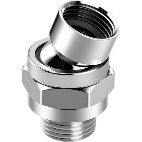 Shower Connector Ball Joint Shower Head Swivel Ball Adapter Brass Adjustable Arm Extension Universal Component Polish ChromePSB101-CH (1/4)