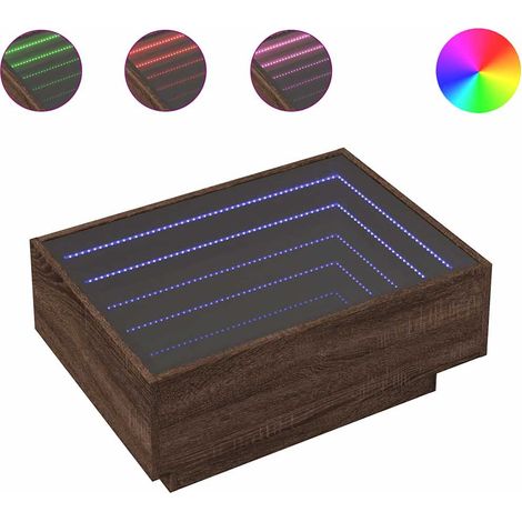 Maison Exclusive - LED-Couchtisch Braun Eichen-Optik 70x50x30 cm