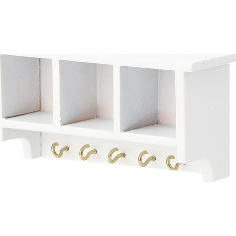 Étagère murale miniature simulée pour maison de poupée à l'échelle 1:12, accessoire de jouet, modèle réduit de meuble blanc. (1/5)