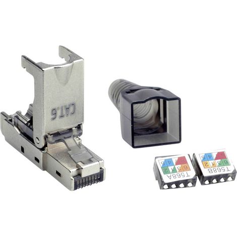 Value 26.99.0371 Fiche RJ-45 CAT.6 (classe E), STP, COMPATIBLE avec le champ 26.99.0371 argent 1 pc( (1/5)