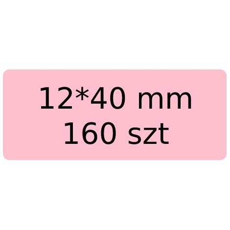 NIIMBOT PINK 12 x 40 mm selbstklebende Etiketten, 160 Stück