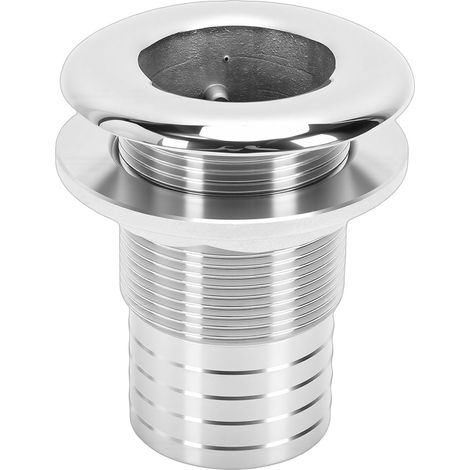 GARRYFIZH Raccord Marin à Travers la Coque en Acier Inoxydable 316, Droit avec Embout Barbelé, Pour Bateau - 1-1/2 Pouce, Sortie Filetée, Sans Joint, Diamètre Intérieur 39.5mm (1/5)