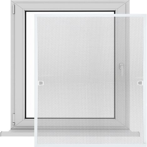 SWANEW Zanzariera in alluminio per finestre zanzariera in garza protezione UV zanzariera impermeabile telaio 80x100CM Bianco (1/5)