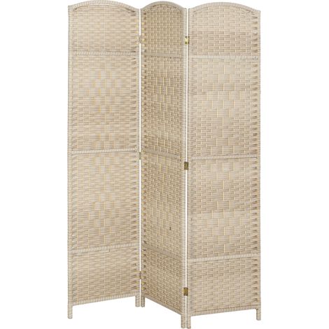 Dreiteiliger Paravent aus Holz, faltbarer Raumteiler 135x180 cm, ideal für Wohn- oder Schlafzimmer, elegante Eichenoptik.