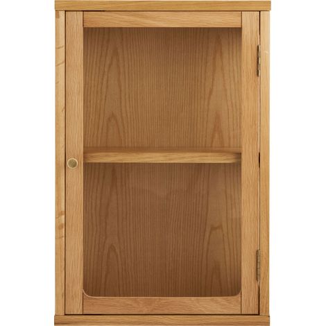 Mobile pensile Zamora in rovere e vetro temperato naturale 40×60 cm