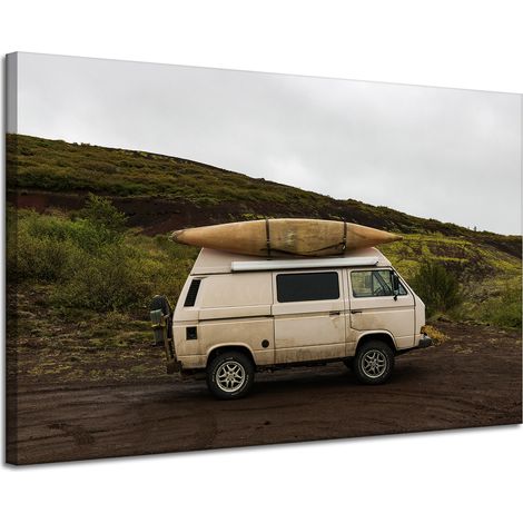 Leinwanddruck Vintage-Wohnmobilreise 120x80 cm