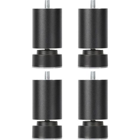 pieds de lit M10, pieds de support pour meubles, pieds de table, pieds de canapé de rechange robustes M10 pour armoires, noirs, 6 cm (1/4)
