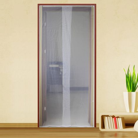 Zanzariera per Porta 150x250 cm con Bioadesivo Nero