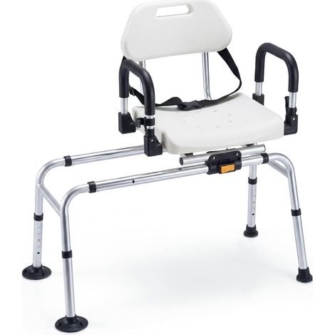 COSTWAY Sedia per Doccia Anziani con Posizione e Altezza Regolabili 87x42x81-91cm (1/2)