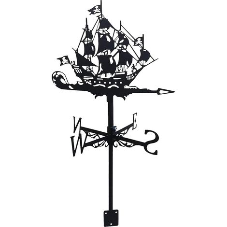 Girouette de jardin, girouette dans le jardin et l'extérieur, bateau pirate, girouette à voile