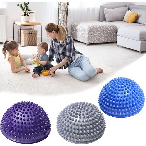 3-delige Egel Balance Ballen, Half Yoga Ballen Voetmassager, Opblaasbare Egel Yoga Balance Schijf, Balance Kussen voor Sport en Fitness (1/5)