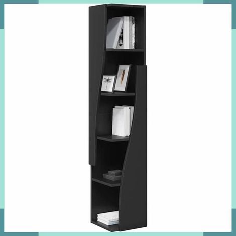 Meuble d'angle - 889866 - Noir - Bois d'ingénierie - 5 étagères (1/5)